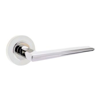 Mayfair Lever on a Rose - Polished Nickel - BUR10PN