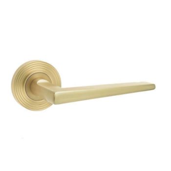 Mayfair Lever on a Rose - Satin Brass - BUR10SB