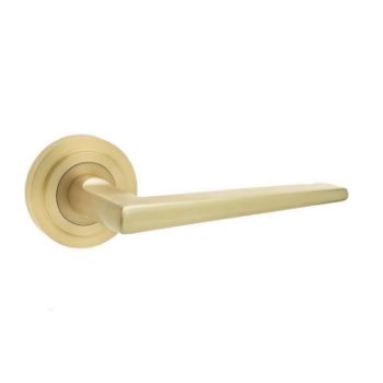 Mayfair Lever on a Rose - Satin Brass - BUR10SB