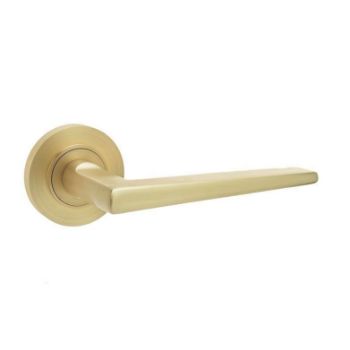 Mayfair Lever on a Rose - Satin Brass - BUR10SB