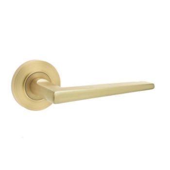 Mayfair Lever on a Rose - Satin Brass - BUR10SB