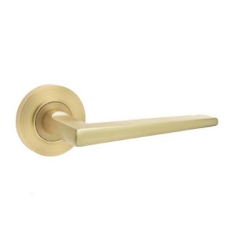 Mayfair Lever on a Rose - Satin Brass - BUR10SB