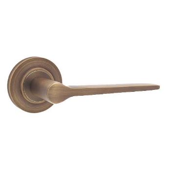 Knightsbridge Lever on a Rose - Antique Brass - BUR20AB