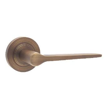 Knightsbridge Lever on a Rose - Antique Brass - BUR20AB