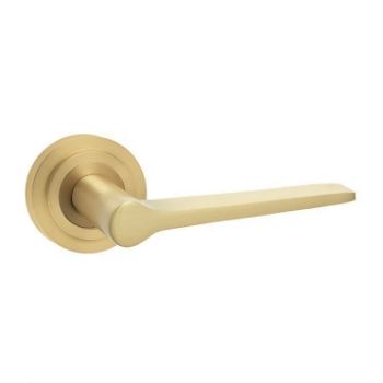 Knightsbridge Lever on a Rose - Satin Brass - BUR20SB 