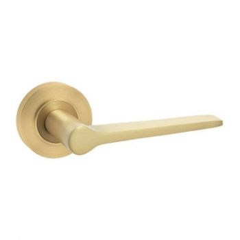 Knightsbridge Lever on a Rose - Satin Brass - BUR20SB 