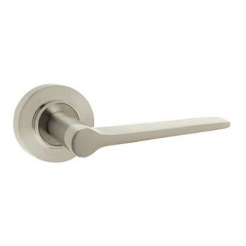 Knightsbridge Lever on a Rose - Satin Nickel - BUR20SN 