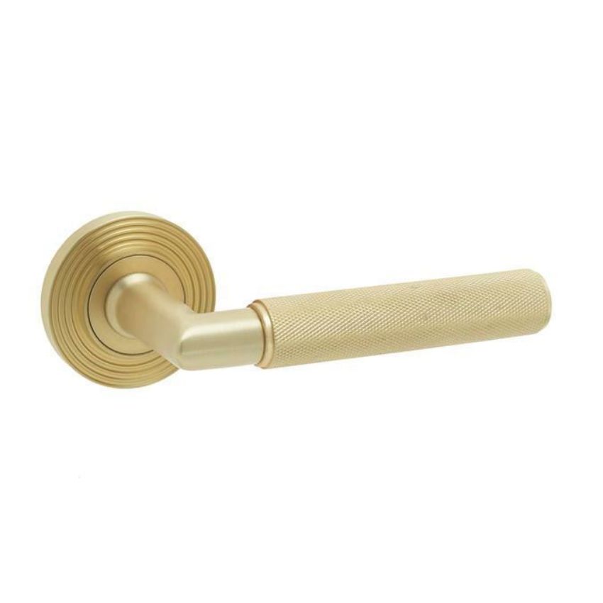 Piccadilly Lever on a Rose - Satin Brass - BUR40SB