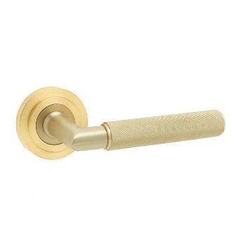 Piccadilly Lever on a Rose - Satin Brass - BUR40SB