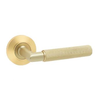 Piccadilly Lever on a Rose - Satin Brass - BUR40SB