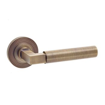 Westminster Lever on a Rose - Antique Brass - BUR30AB