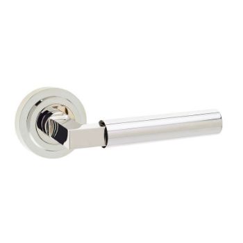 Westminster Lever on a Rose - Polished Nickel - BUR30PN