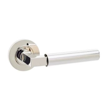 Westminster Lever on a Rose - Polished Nickel - BUR30PN