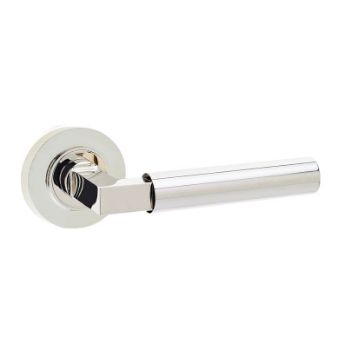 Westminster Lever on a Rose - Polished Nickel - BUR30PN