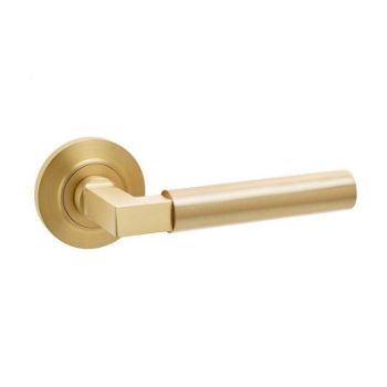 Westminster Lever on a Rose - Satin Brass - BUR30SB