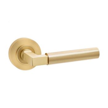 Westminster Lever on a Rose - Satin Brass - BUR30SB