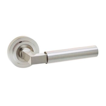 Westminster Lever on a Rose - Satin Nickel - BUR30SN