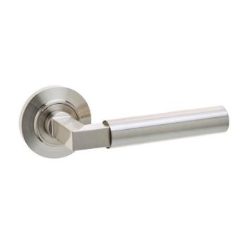 Westminster Lever on a Rose - Satin Nickel - BUR30SN