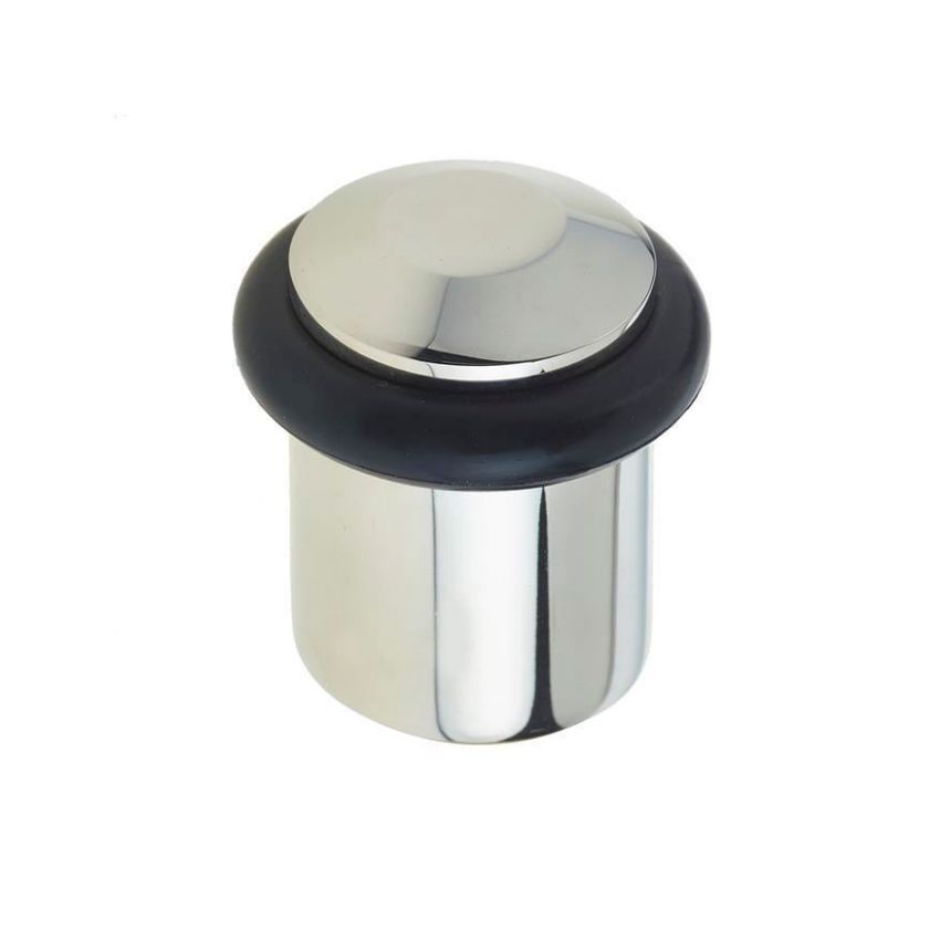 Chamfered Floor Mounted Door Stop- Polished Nickel - BUR961PN