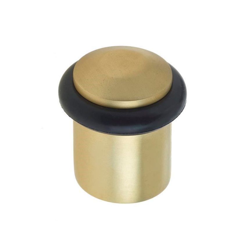 Chamfered Floor Mounted Door Stop- Satin Brass - BUR961SB