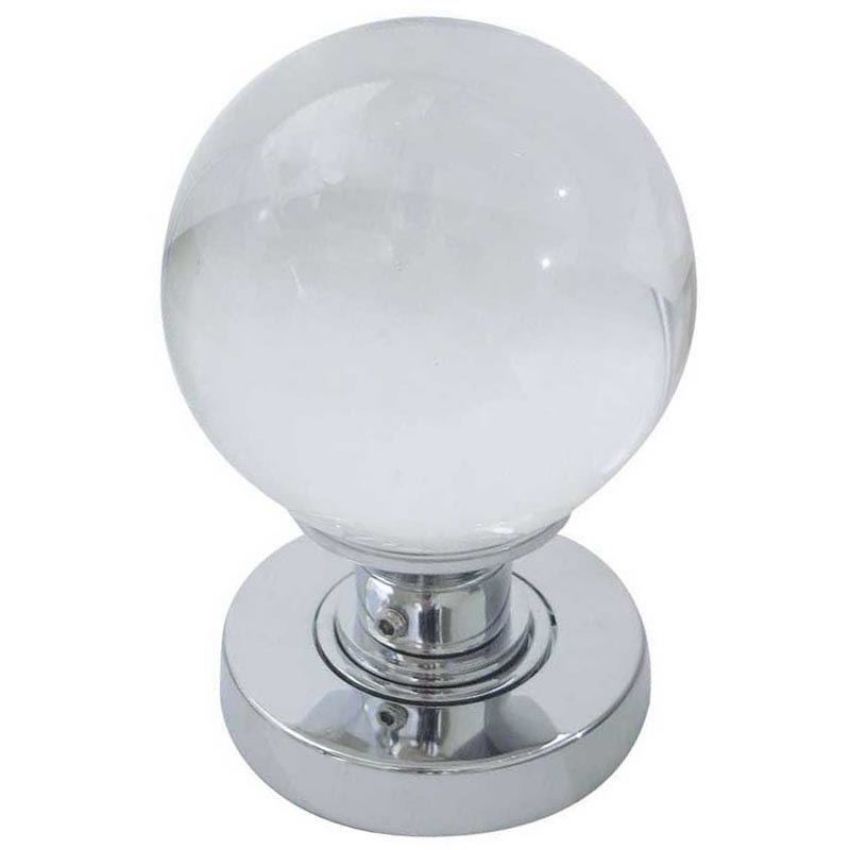 Plain Glass Ball Mortice Knob- Polished Chrome -JH5201PC