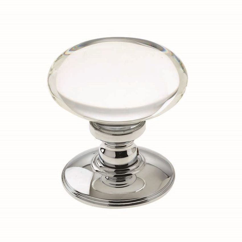 Oval Glass Cupboard Knob- Polished Chrome- JH1161-PC