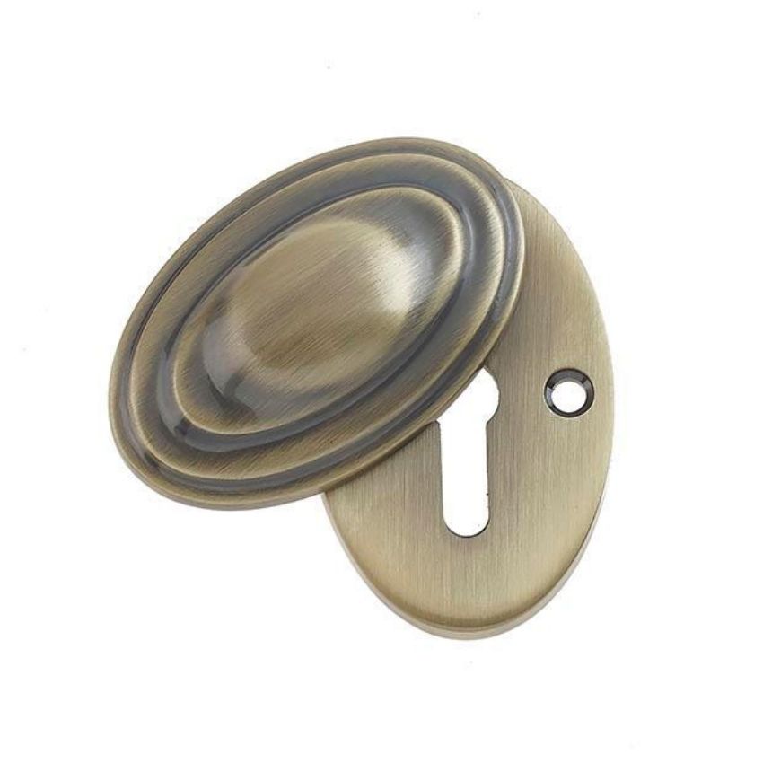 Jedo Oval Standard Escutcheons- Antique Brass- JV76AB