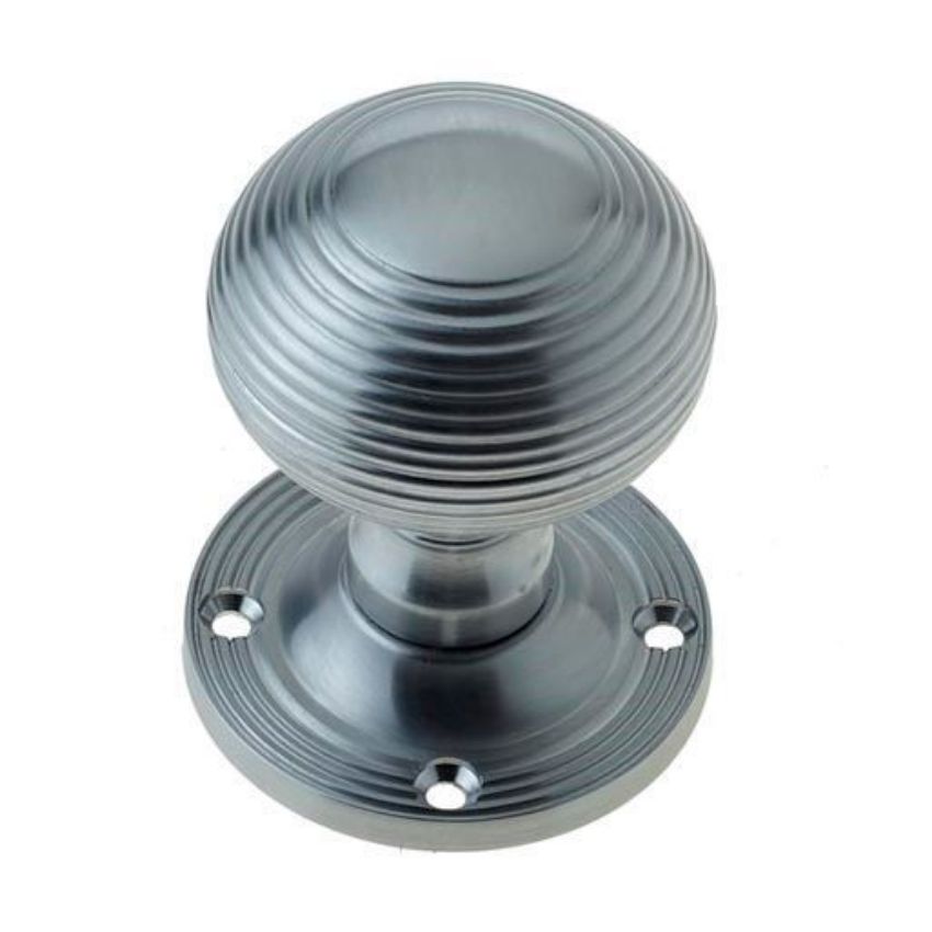 Zedo Reeded Mortice Knob- Satin Chrome- JR6MSC