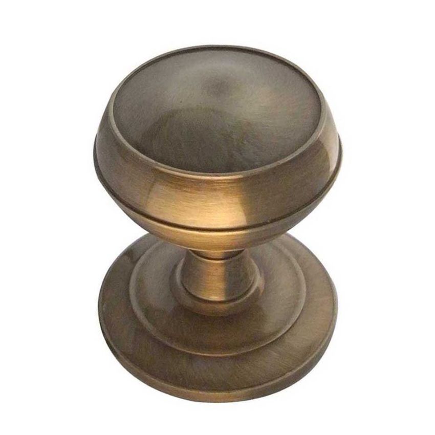Zedo Coronet Mortice Knob- Antique Brass- JR66AB 