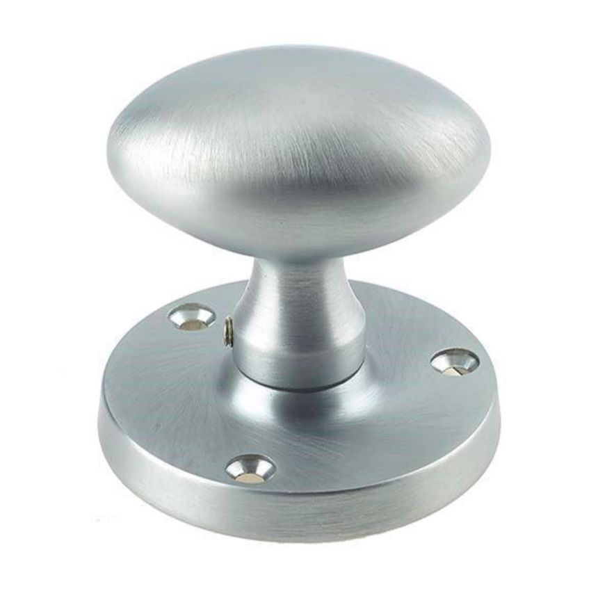 Jedo Oval Mortice Knob- Satin Chrome- JV34SC