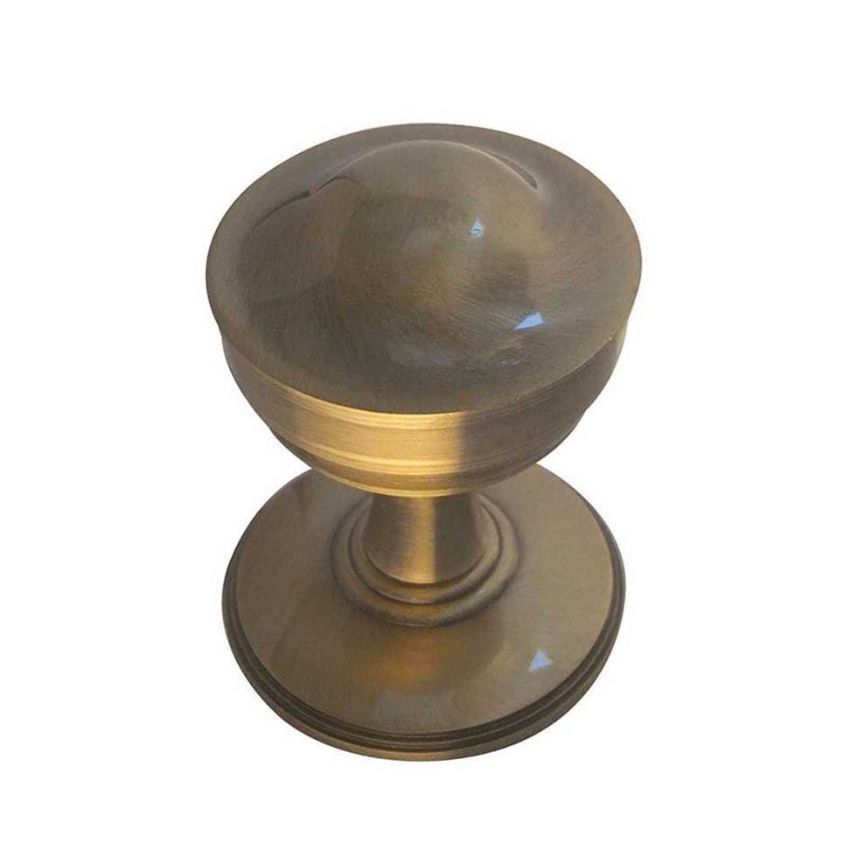 Jedo Crown Mortice Knob- Antique Brass- JV67AB