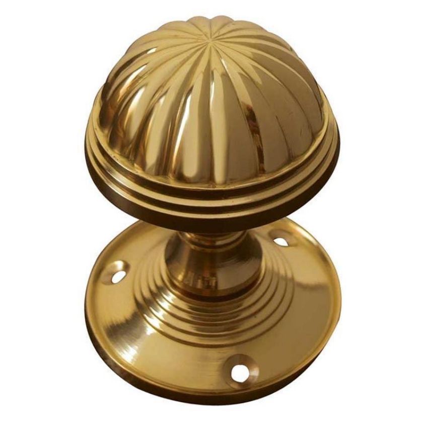 Jedo Fluted Mortice Knob- Polished Brass- JV183MPB