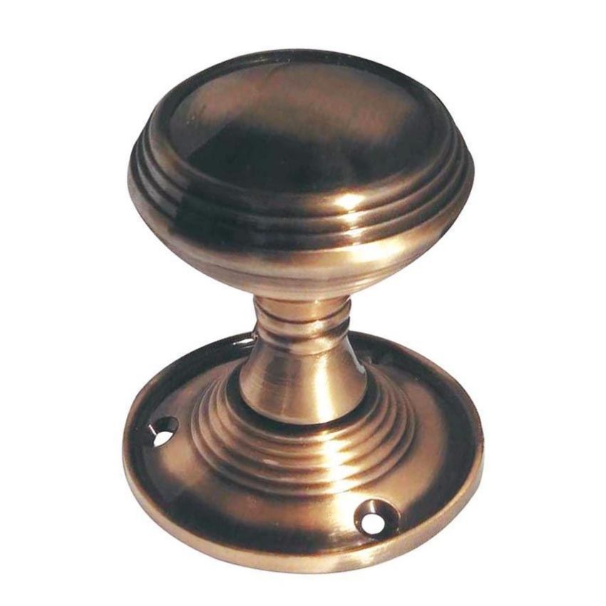 Jedo Lined Mortice Knob- Antique Brass- JV181MAB