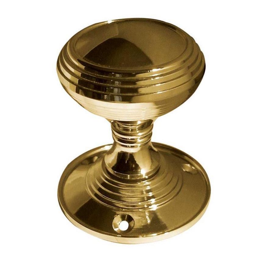 Jedo Lined Mortice Knob- Polished Brass- JV181MPB