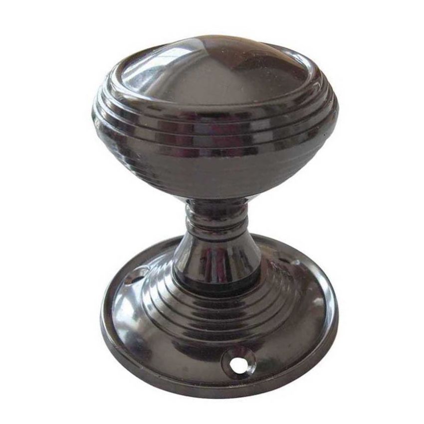 Jedo Lined Mortice Knob- Polished Black Nickel- JV181MPBN