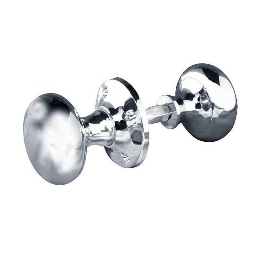 Mushroom Rim Mortice Door Knobs -Polished Chrome- JV176APC