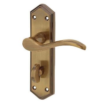 Jedo Paris WC Bathroom Door Handle- Antique Brass- JV283AB  Jedo Paris WC Bathroom Door Handle- Antique Brass- JV283AB