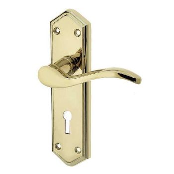 Jedo Paris Standard Lock Door Handle- Polished Brass- JV280PVD  Jedo Paris Standard Lock Door Handle- Polished Brass- JV280PVD