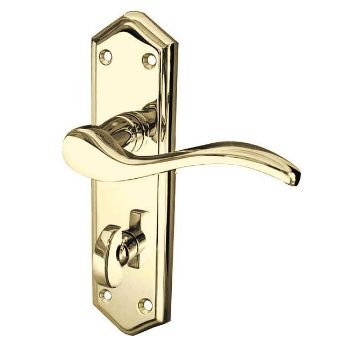 Jedo Paris WC Bathroom Door Handle- Polished Brass- JV283PVD  Jedo Paris WC Bathroom Door Handle- Polished Brass- JV283PVD