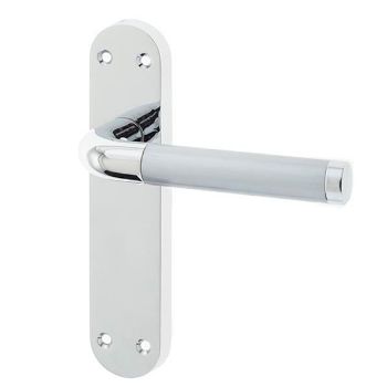 Jedo Twin Latch Door Handle- Polished/Satin Chrome Jedo Twin Latch Door Handle- Polished/Satin Chrome