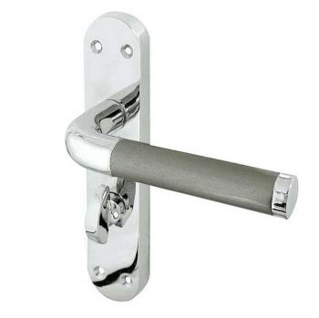 Jedo Twin WC Bathroom Door Handle- Polished/Satin Chrome- JV433PCSC  Jedo Twin WC Bathroom Door Handle- Polished/Satin Chrome- JV433PCSC