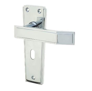 Jedo Deco Standard Lock Door Handle- Polished Chrome- JV253PC Jedo Deco Standard Lock Door Handle- Polished Chrome- JV253PC