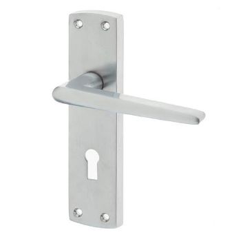 Jedo Bray Standard Lock Door Handle- Satin Chrome- JV390SC Jedo Bray Standard Lock Door Handle- Satin Chrome- JV390SC
