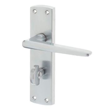 Jedo Bray WC Bathroom Door Handle- Satin Chrome- JV393SC  Jedo Bray WC Bathroom Door Handle- Satin Chrome- JV393SC