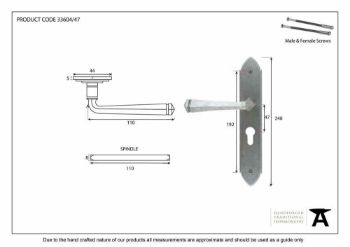 From The Anvil Gothic Euro Profile Handle Drawing- 33604/47