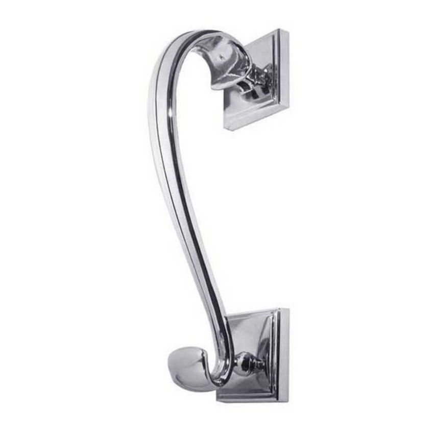 Sloane Scroll Knocker on Square Rose - Polished Chrome - JV3PC