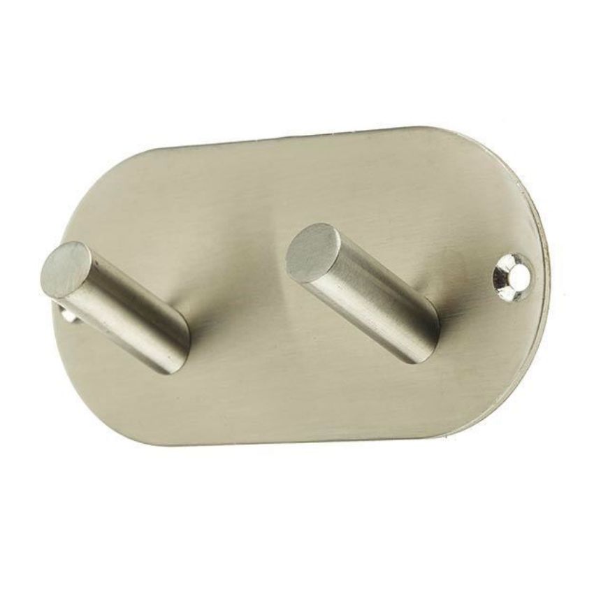 Jedo Round Satin Stainless Steel Double Robe Hook - JSS902CSSS