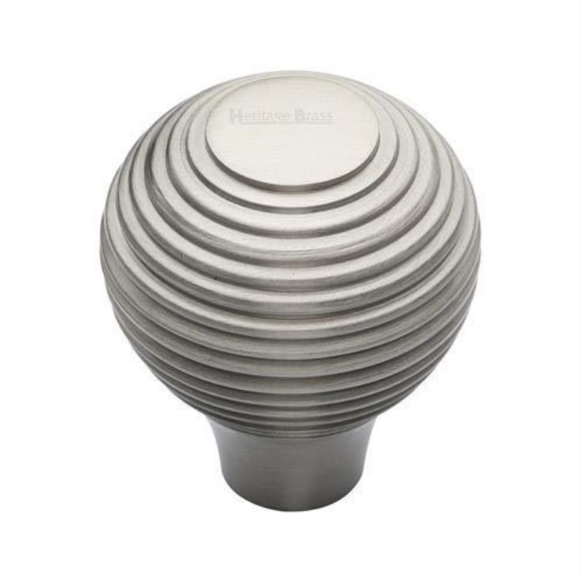 Reeded Cabinet Knob in a Satin Nickel Finish - V974-SN