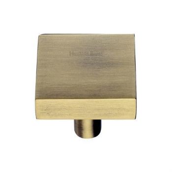 Square Cabinet Knob in Antique Brass Finish - C3685-AT Square Cabinet Knob in Antique Brass Finish - C3685-AT