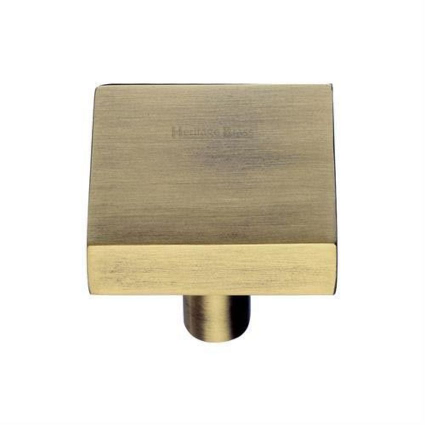 Square Cabinet Knob in Antique Brass Finish - C3685-AT